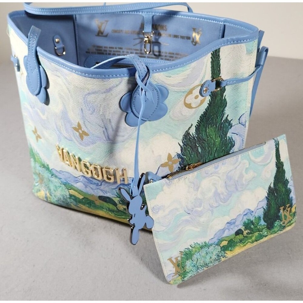 Louis Vuitton x Jeff Koons Van Gogh Neverfull MM Tote Bag Masters Collection Ltd